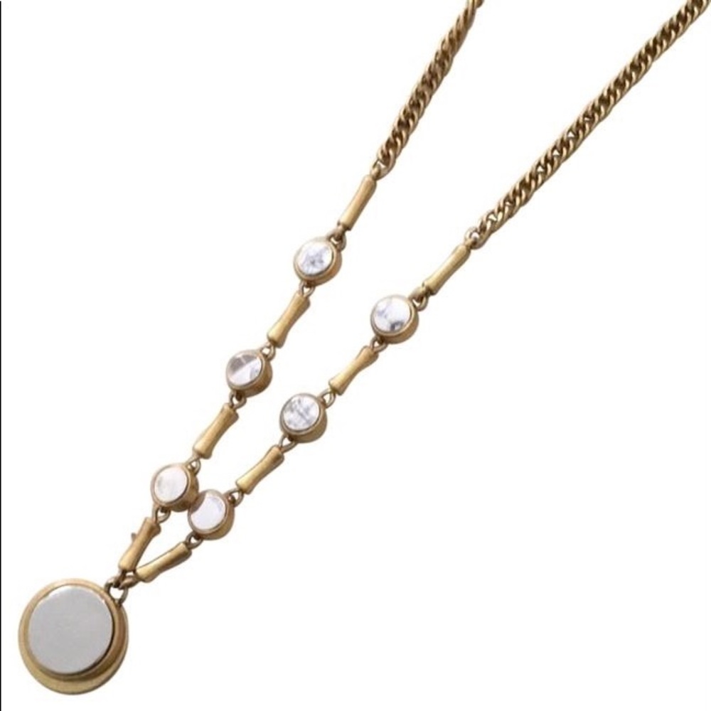 J.Crew Gold w/ Silver Circle of Mirrors Necklace